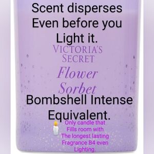 Nib luxury VS flower sorbet 50hr soy glass candle main note peony of bombshell